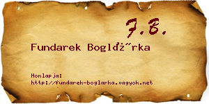 Fundarek Boglárka névjegykártya